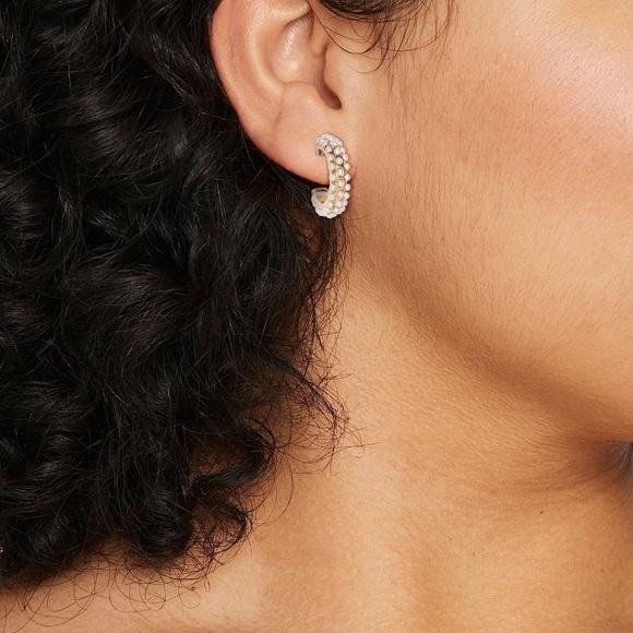 Jewelry - Pearl Hoops ✨NWOT✨